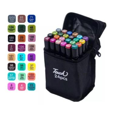 Imagem de Conjunto Canetinhas Marcadores Touch Pintura Ponta Dupla Bobbie Goods