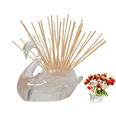 Imagem de Skewer Food Server , Espeto Para Comida, O Elegante Conjunto Swan Inclui 100 Espetos De Bambu Totalmente Naturais