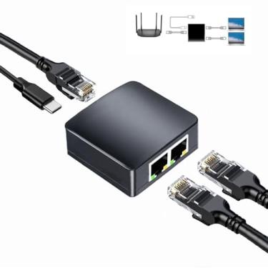 Imagem de Wuedozue Adaptador Divisor De Rede Rj45, 1 Para 2 Portas Usb Fêmea Duplas, Interface Lan, Conector Soquete Ethernet, Extensor 8P8C, Conexão Online Simultânea Cabo Cat5/5E/6/7