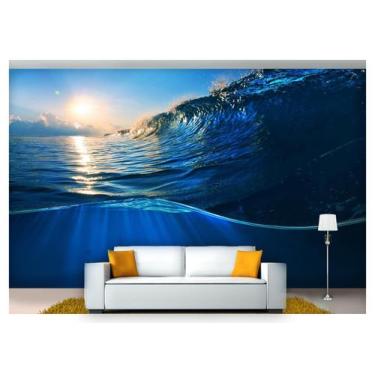 Imagem de Papel De Parede Vida Marinha Onda Sol Surf 3D Fm96 - Você Decora