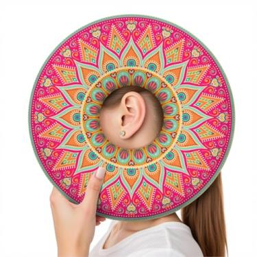 Imagem de wxmbdzq Travesseiro de piercing de orelha para dormir de lado, almofada de donut com orifício de orelha, capa lavável, alívio de dor de ouvido, pressão de ouvido, almofada protetora para dormir após