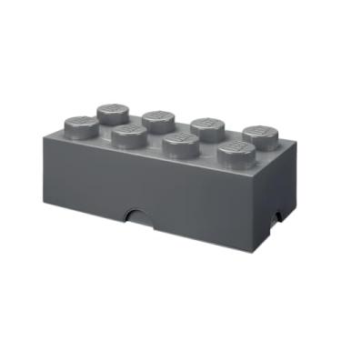 Imagem de Recipientes de armazenamento empilháveis Room Copenhagen, LEGO Brick Box - Blocos de construção organizacionais - 40 x 24 x 19 cm - Tijolo 8, cinza escuro