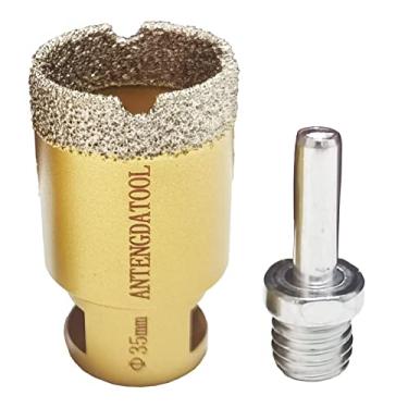 Imagem de Antengdatool Serra de diamante seco/molhado de 35 mm para esmerilhadeira angular - Brocas de porcelana/azulejo de 35 mm para cerâmica mármore tijolo granito pedras anexam adaptador de haste redonda