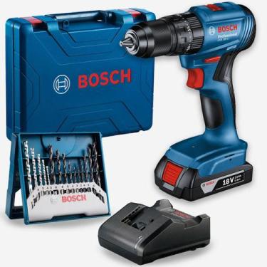 Imagem de Parafusadeira Furadeira Impacto Gsb 185-li Bosch + Kit X-line
