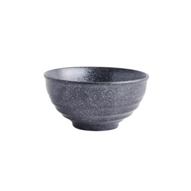 Imagem de Tigela de arroz de 11,4 cm de estilo japonês de cerâmica para uso doméstico, lanche simples e tigela de sopa de sobremesa - Flint Black