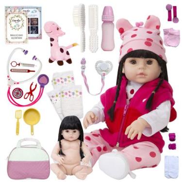 Imagem de Bebe Reborn Morena Realista Corpo de Vinil Siliconado Girafa - Cegonha