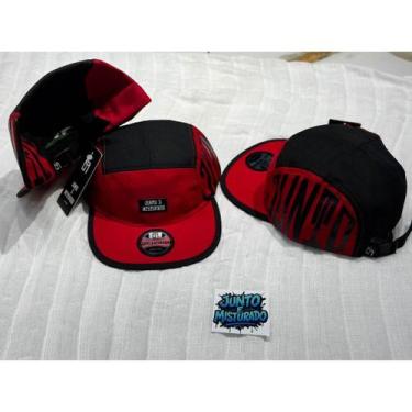 Imagem de boné chapéu five painel snapback aba reta JM junto e misturado ajustav
