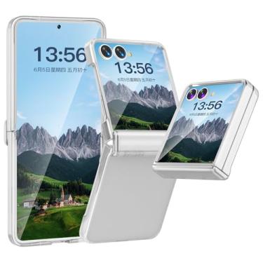 Imagem de LTLMYDAM Capa com dobradiças para Samsung Galaxy Z Flip 7, protetor de tela frontal com tudo incluído, capa fina para celular à prova de choque para homens e mulheres, branca, dobra 7