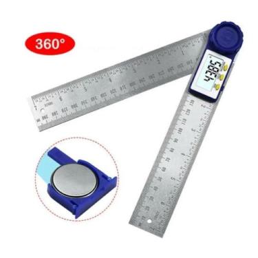 Imagem de Transferidor De Grau Ángulo Digital 200mm Régua Em Aço Inox - MINYMIX