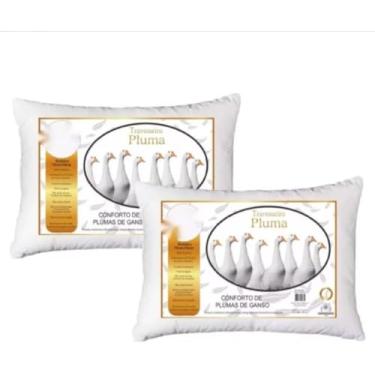 Imagem de Travesseiro Pluma de Ganso Antialérgico Macio e asuave 2 unidades