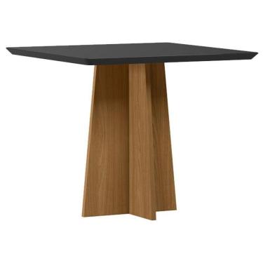 Imagem de Mesa De Jantar Anitta 90x90 Cm Com Vidro Ype Preto – New Ceval
