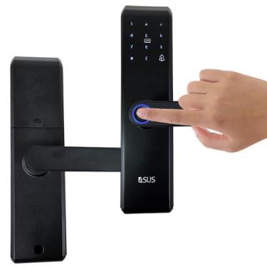 Imagem de Fechadura Eletronica Digital Wifi App Celular Senha Biometrica Cartao 