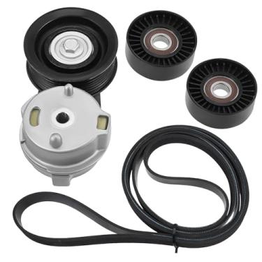 Imagem de Kit de montagem de polia tensora de correia de transmissão 38382 compatível com Dodge Ram 1500 2500 3500 5.7L V8 2003–2008, kit de componentes tensores de correia de transmissão substitui 53032130AA