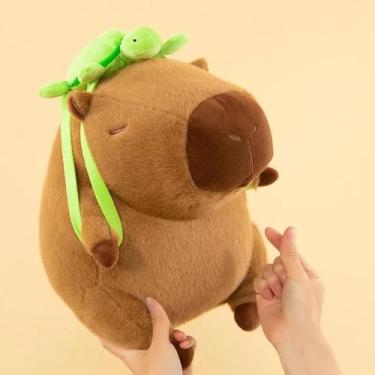 Imagem de Kawaii Capybara Tartaruga Mochila Boneca De Pelúcia Para Crianças Pres