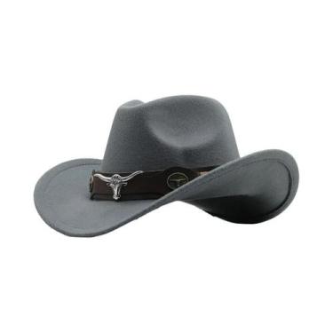 Imagem de Chapéu De Cowboy Étnico Vintage Em Denim, Fibra De Lã, Respirável, Par