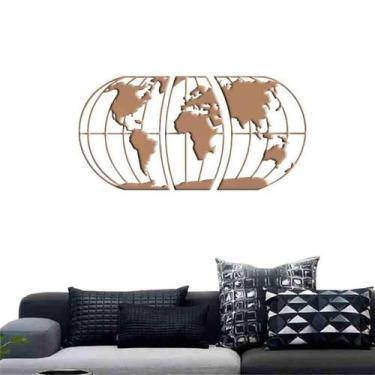 Imagem de Quadro Decorativo Mapa Mundi Planisfério Vazado Mdf 3Mm 002 - Decoarts