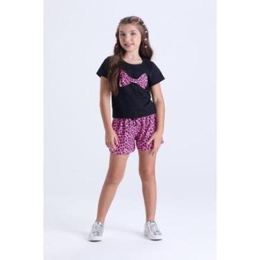 Imagem de Conjunto Infantil de Verão Menina Laço Oncinha-Feminino