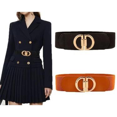 Imagem de L01-L0804-Cinto Feminino Couro Legítimo Preto Elástico Festa Social El