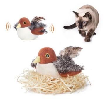 Imagem de Brinquedo para gatos Potaroma Flapping Bird Sparrow com som de chilrea