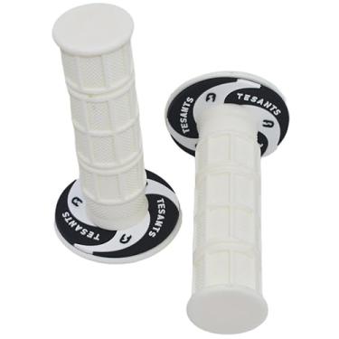 Imagem de Pegas de motocicleta de 22 mm-24 mm, design com superfície texturizada de substituição para KLX300 KX65 SSR125 Pit Dirt Bike ATV Quad Motocross CT100U CT200U Mini Bike (branca)