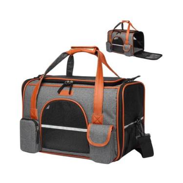 Imagem de Bolsa de Transporte Pet de Luxo 44x26x29 em Couro Cães e Gatos - Pet F