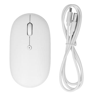 Imagem de Mouse Bluetooth Rouse recarregável silencioso mouse ergonômico silencioso DPI ajustável 1600 para Android Tablet Home Abs ABS preto (Branco)