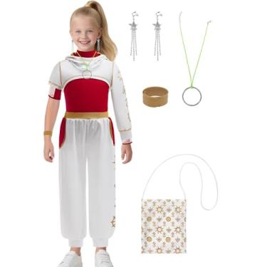 Imagem de CCJRLM Fantasia de Nova para meninas, fantasia de zumbi, Halloween, cosplay, líder de torcida, 3 peças, Branco, 4-5 Anos