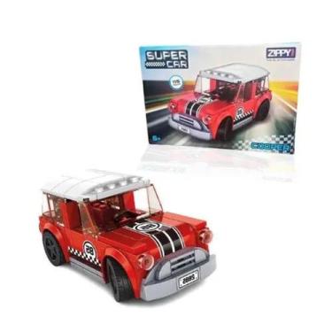 Imagem de Blocos De Montar Super Car Cooper 115 Peças Vermelho E Branco Zippy To
