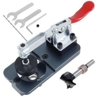 Imagem de Gabarito de dobradiça de armário de 35 mm, conjunto de furos de perfuração de dobradiça oculta, perfurador de dobradiças de armário de liga de alumínio, abridor de orifício de guia de perfuração