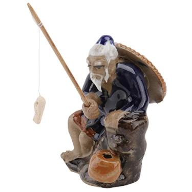 Imagem de 1 Unidade Enfeite De Pescador Figura De Pesca Cerâmica Homem Da Lama Chinês Pescador Bonsai Estatueta Pequeno Enfeites Para Bonsai Mini Enfeite Jardim De Fadas Aquário Mais