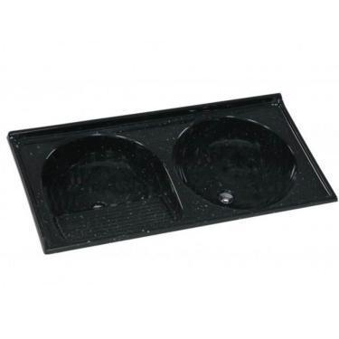 Imagem de Tanque de Mármore Sintético Duplo N°1 100x52cm Preto - 507408 - A.J. RORATO