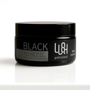Imagem de Black Lush Máscara Capilar Profissional para Prótese, Tonalizante, Preta, 250ml