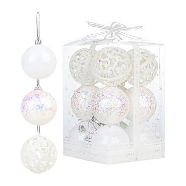 Imagem de Bohany Enfeites de Natal - 12 Peças De Decorações Transparentes E Penduráveis - Bola De 6 Centímetros Para Feriado | Para Centro Comercial Quarto De Dormir Janela Loja Casa Festa De Feriado