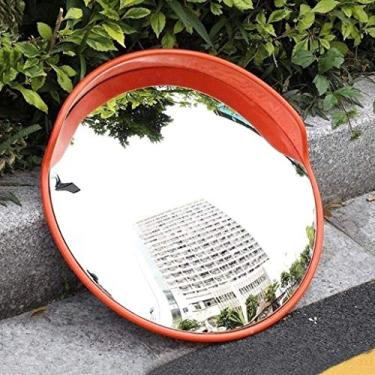 Imagem de EHVYBDX Espelho de ponto cego estreito espelho de tráfego rodoviário, lente grande-angular de policarbonato de plástico durável espelho esférico inquebrável interseção espelho giratório de carro/80 cm