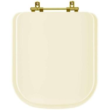 Imagem de Tampa de Vaso Laqueado Axis Creme para bacia Deca com Ferragem Dourada