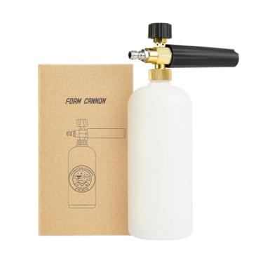 Imagem de FOOCO Canhão de espuma para lavadora de alta pressão - Garrafa de 1L para lavagem de carro Lança de canhão de espuma - Lavadora de pressão ajustável Dispensador de sabão para lavagem de carro