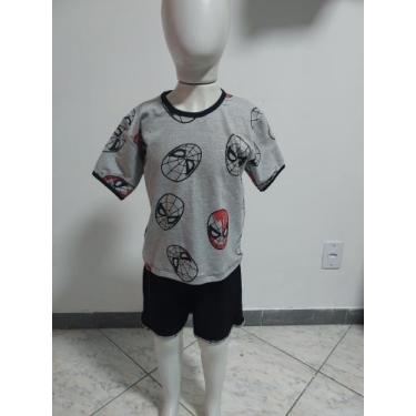 Imagem de Pijama Infantil Malha Algodão Menino - AVM Confecções, Short  preto, 3