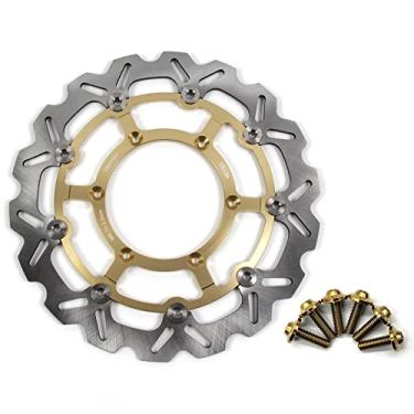 Imagem de Arashi Rotor de disco de freio dianteiro com parafusos de montagem para Suzuki DRZ400SM DR-Z400SM 2005-2021, acessórios de substituição de motocicleta dourados