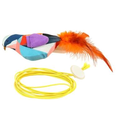 Imagem de Brinquedo Interativo De Pássaro Para Gatos,Jogo Simulado de Chilrear | com Brinquedo Teaser Elétrico com Corda | Para Prática De Instinto Treino De Agilidade Forrageamento Controlo De Peso E Ambiente