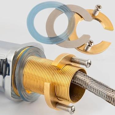 Imagem de Tampa de porca antifrouxamento de torneira tipo C kit de montagem de fixação de torneira ferramentas de lavatório de fixação de cozinha anel de anel de arruela peças de luminária, ouro