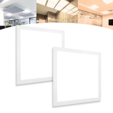 Imagem de Kit 2 Luminária Plafon Painel Led 40w Embutir 40x40 Luz Forte (Branco Neutro)