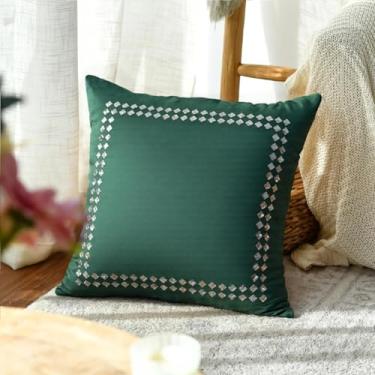 Imagem de Capa de almofada de veludo macia de cor sólida decorativa com zíper para sofá sofá cama cadeira sala de estar casa