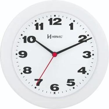 Imagem de 2X Relógio De Parede Herweg 21Cm Quartz 6103-021 Branco
