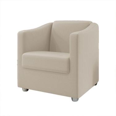 Imagem de Poltrona Decorativa Bia Suede Bege Dal Poz Estofados