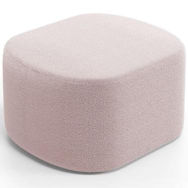 Imagem de Puff Decorativo Orgânico Para Living Quarto 70cm Doha W01 Bouclê Rosê - Lyam Decor