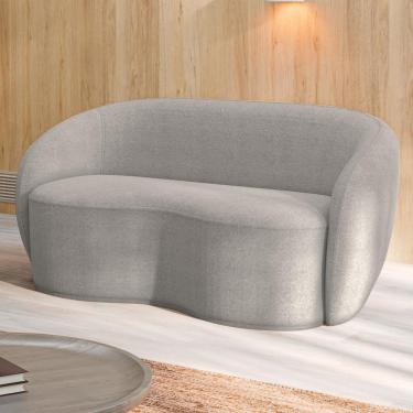 Imagem de Sofá Living Decorativo 180cm 2 Lugares íbis Encosto Fixo Bouclê Cinza G33 - Gran Belo