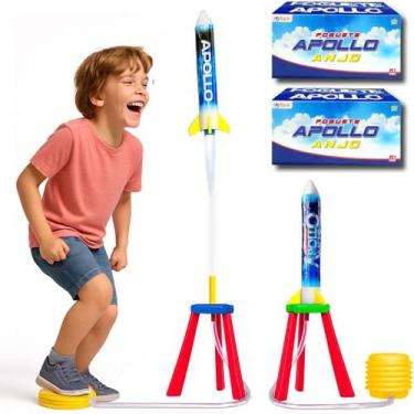 Imagem de Kit 2 Lança Foguetes Apollo na Caixa Original Infantil Sobe Alto Brinc