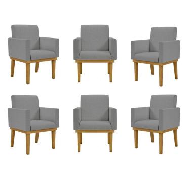 Imagem de Kit 06 Cadeiras Decorativa Reforçada Balaqui Grafite