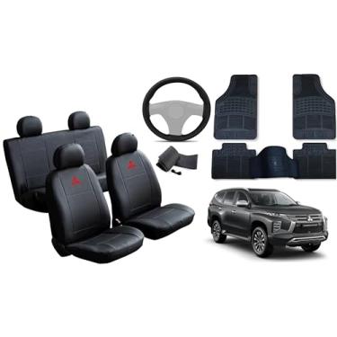 Imagem de Capa de couro + Tapete 5 peças + Capa de volante para Mitsubish pajero sport 18-24