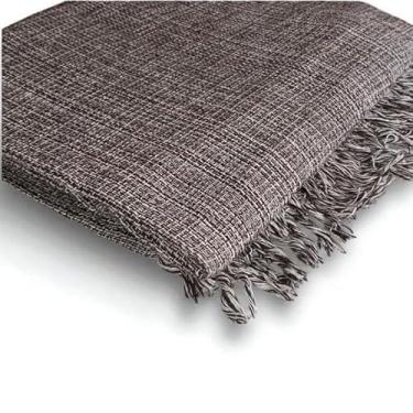 Imagem de Kit 2 Mantas Para Sofá Luxo Terracota 120x210 cm – Decoração e Proteção de Sofá com Detalhes em Franja (2 Cinza Mesclado)